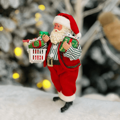 Papai Noel Colecionável Compras do Noel 28cm