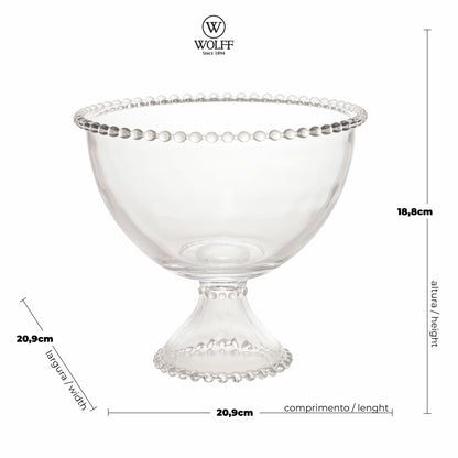 Saladeira Cristal C/pe Pearl