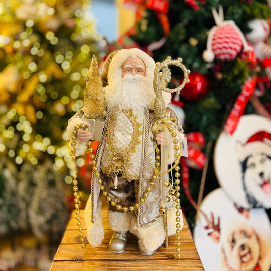 Papai Noel Vintage Luxo Champanhe 45cm