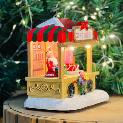 Cenário Natalino Gift Shop com Luz e Movimento – 14 x 9,5 x 14cm