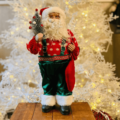 Papai Noel com Árvore e Meia Natalina – 45 cm