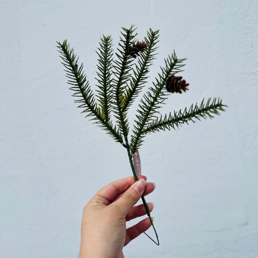 Haste Pinheiro Verde Realista | 30 cm