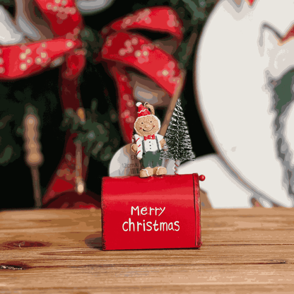 Caixa de Correio Gingerbread para Pendurar Vermelha 12x8x6cm