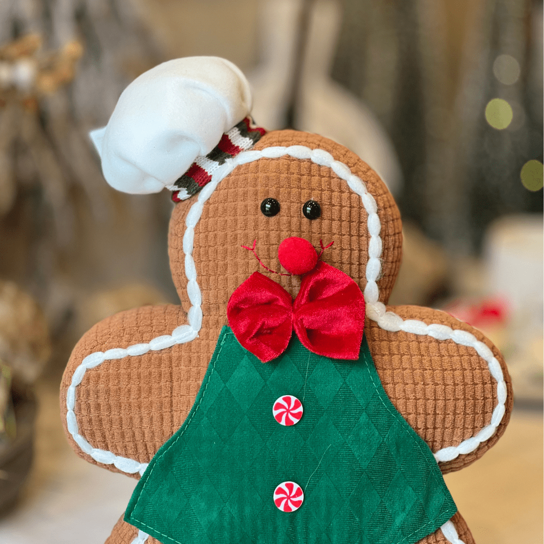 Gingerbread Natalino de Pelúcia Cozinheiro Verde 32cm