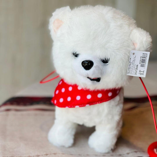 Boneco Cachorro Natalino com Movimento e Som – 26cm