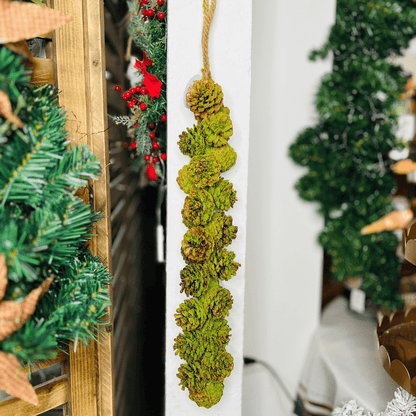 Enfeite Pendente de Pinha com Glitter – 60cm
