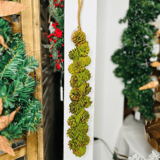 Enfeite Pendente de Pinha com Glitter – 60cm
