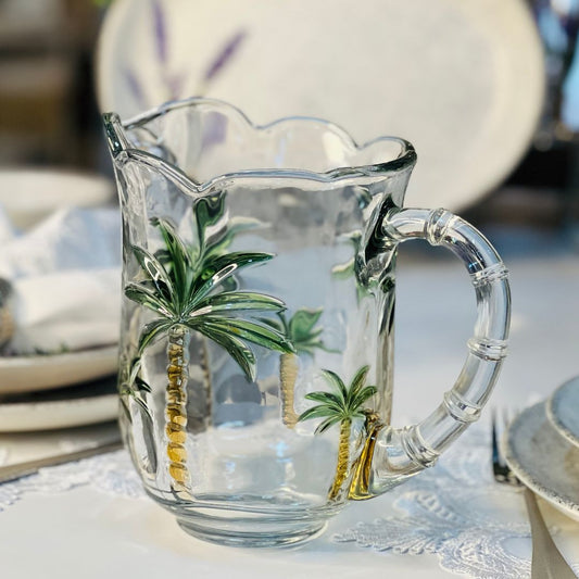 Jarra de Cristal Palm Hand Painting - 1,3L