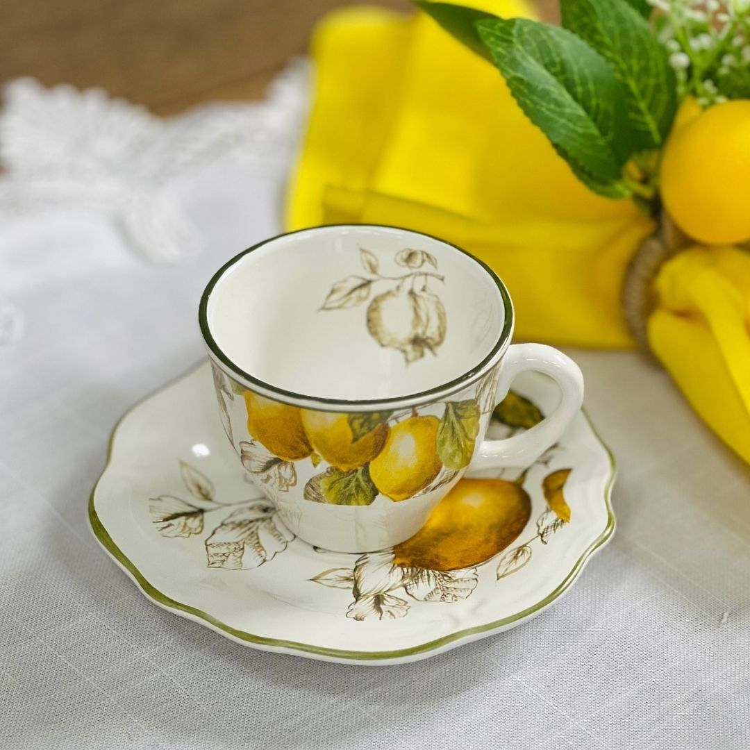 Xícara de Café Com Pires Toscana Limão Siciliano
