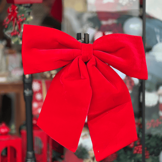 Laço Natalino Vermelho de Veludo 60cm