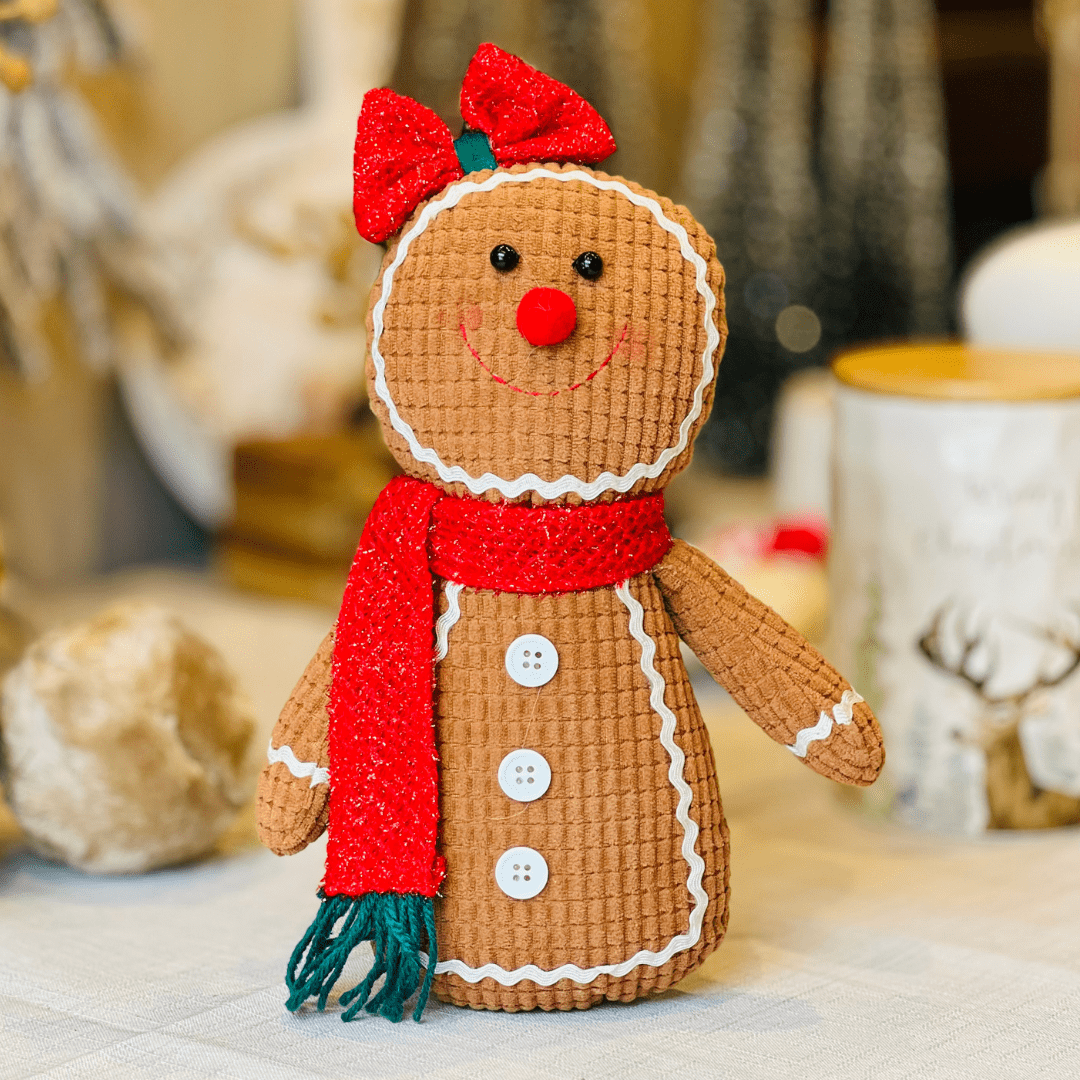 Gingerbread Natalina Menina de Pelúcia 24x15cm - Para Pendurar