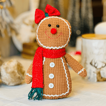 Gingerbread Natalina Menina de Pelúcia 24x15cm - Para Pendurar