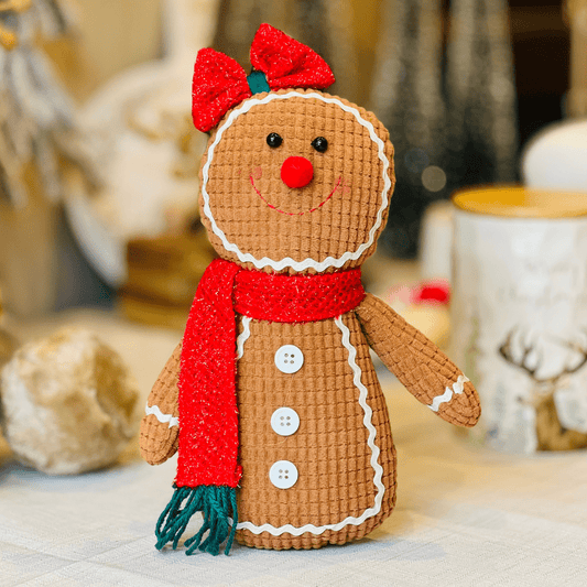 Gingerbread Natalina Menina de Pelúcia 24x15cm - Para Pendurar