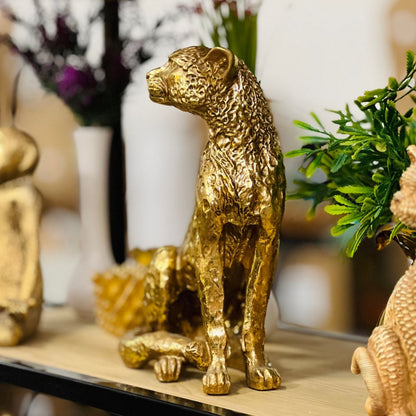 Escultura Leopardo Em Poliresina - 27cm
