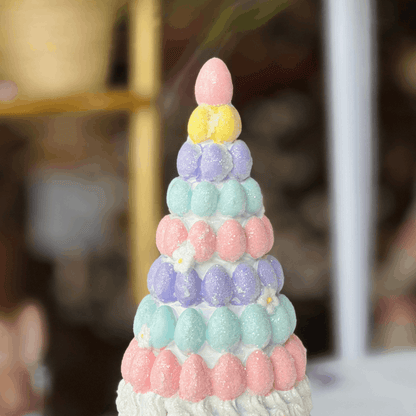 Árvore Decorativa de Ovinhos Candy de Resina 24cm