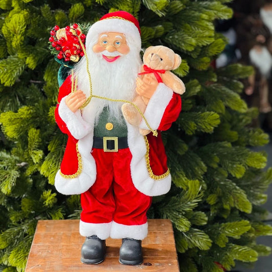 Papai Noel com Urso | 40cm