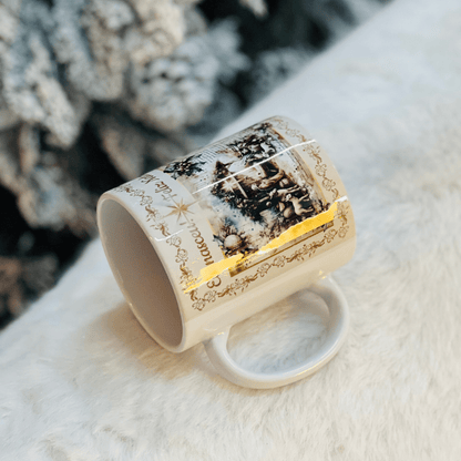 Caneca Natalina Presepio de Porcelana 300ml