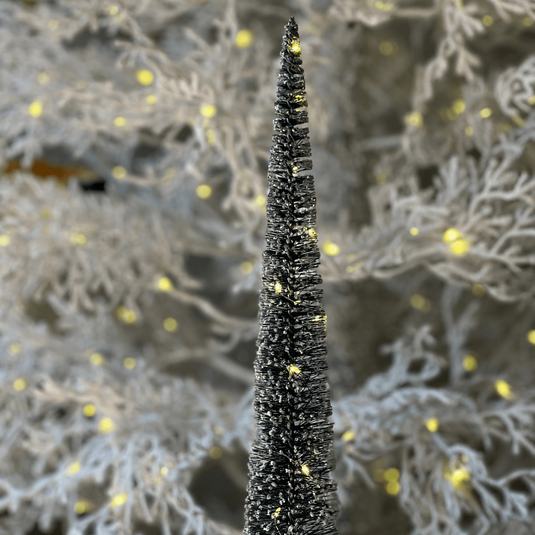 Enfeite Árvore Verde com Neve e LEDs – 40cm
