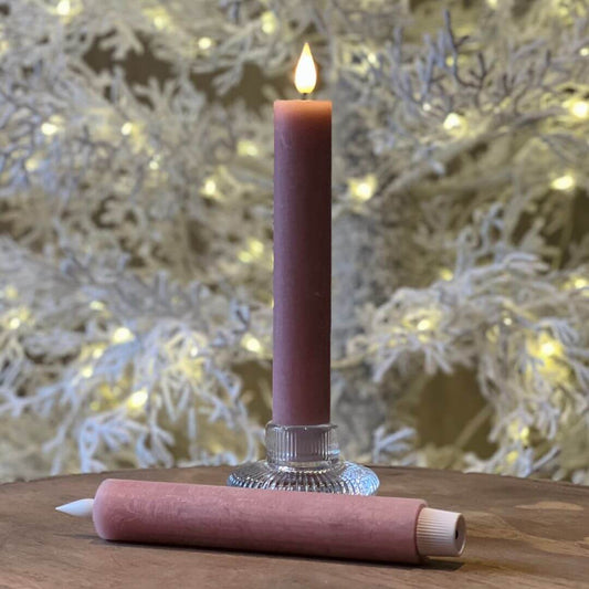 Vela Decorativa com LED Rosa – 21cm | 2 Peças