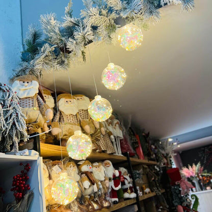 Cordão LED com 5 Bolas Transparentes – 15cm