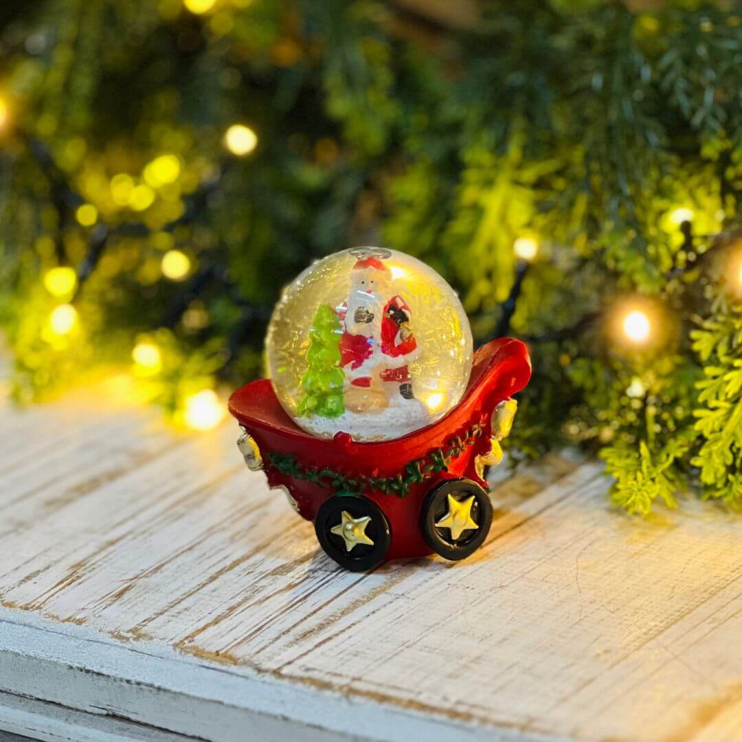 Globo de Neve com Carro Natalino - 6cm