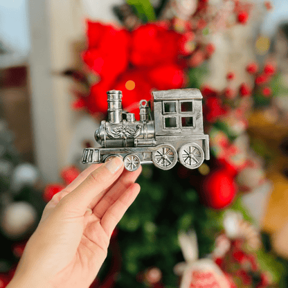 Trem Decorativo Prata 13x8cm