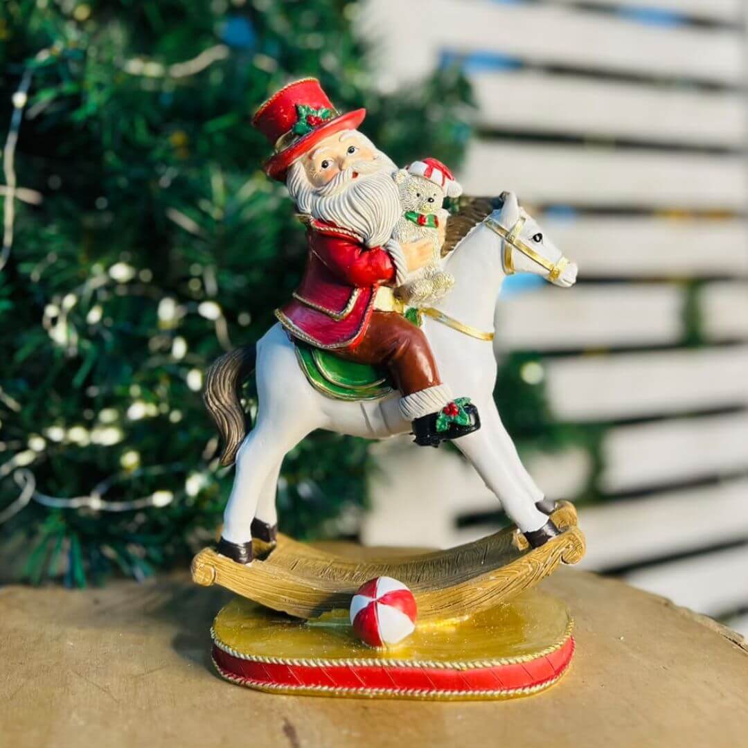 Papai Noel no Cavalo – 25cm