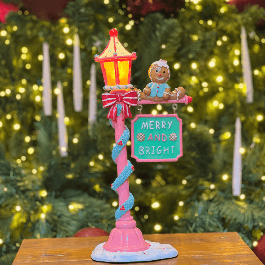 Poste Natalino Gingerbread Candy Color Com Led 36cm