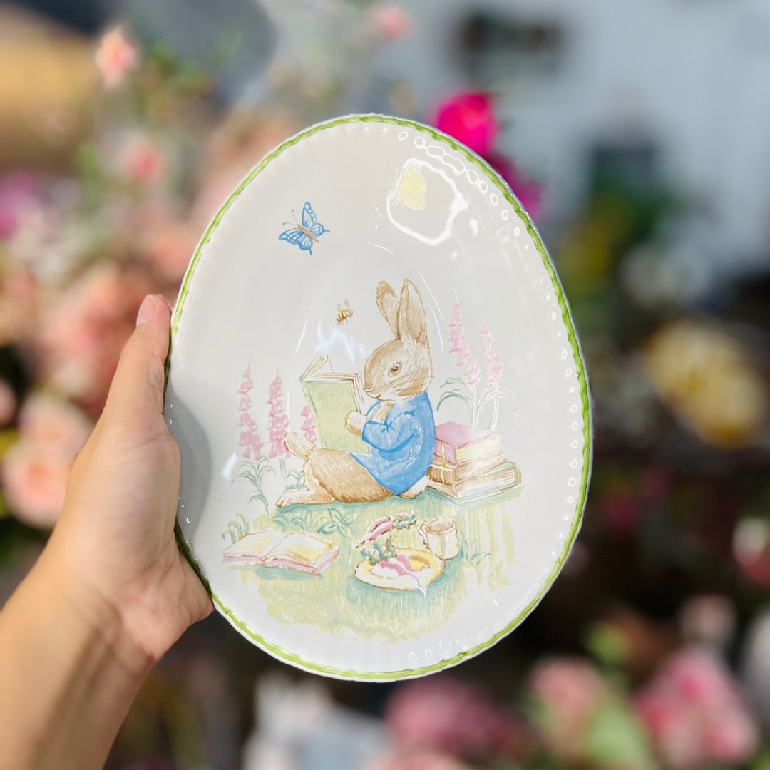 Prato Oval Pequeno Peter Rabbit Leitor - 21cm