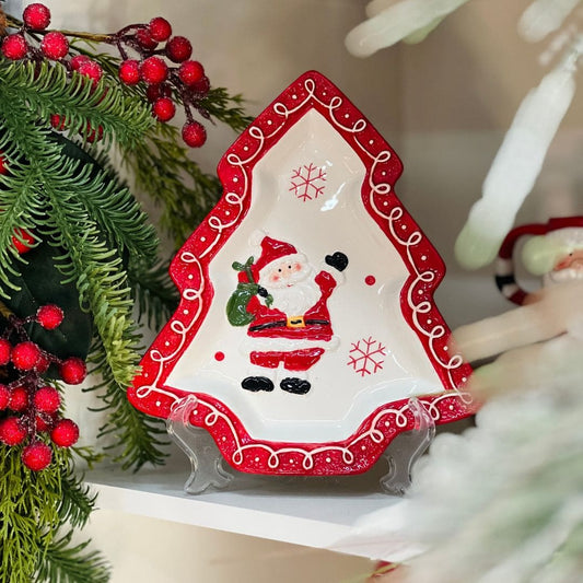 Travessa Natalina Árvore Noel 25x21,5x2,5cm