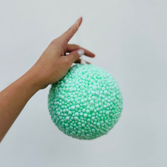 Bola Decorada de Natal Verde - 15cm