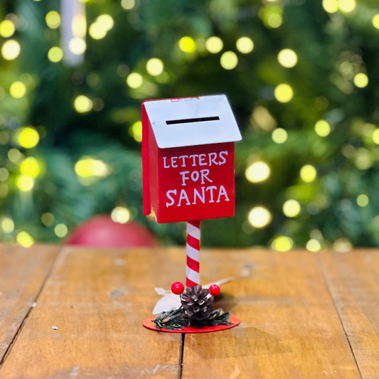 Caixa de Correio Metal Santa com Pé - 6x4x13cm