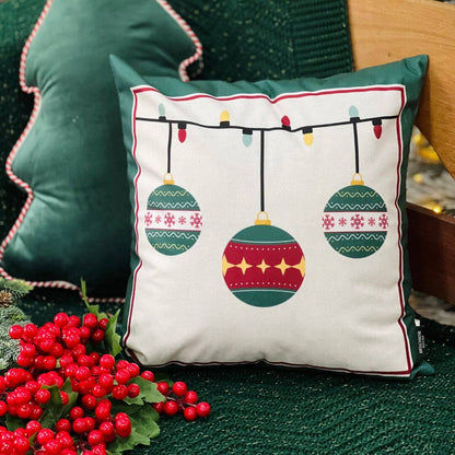 Capa Natalina Bolas de Natal - 43cmx43