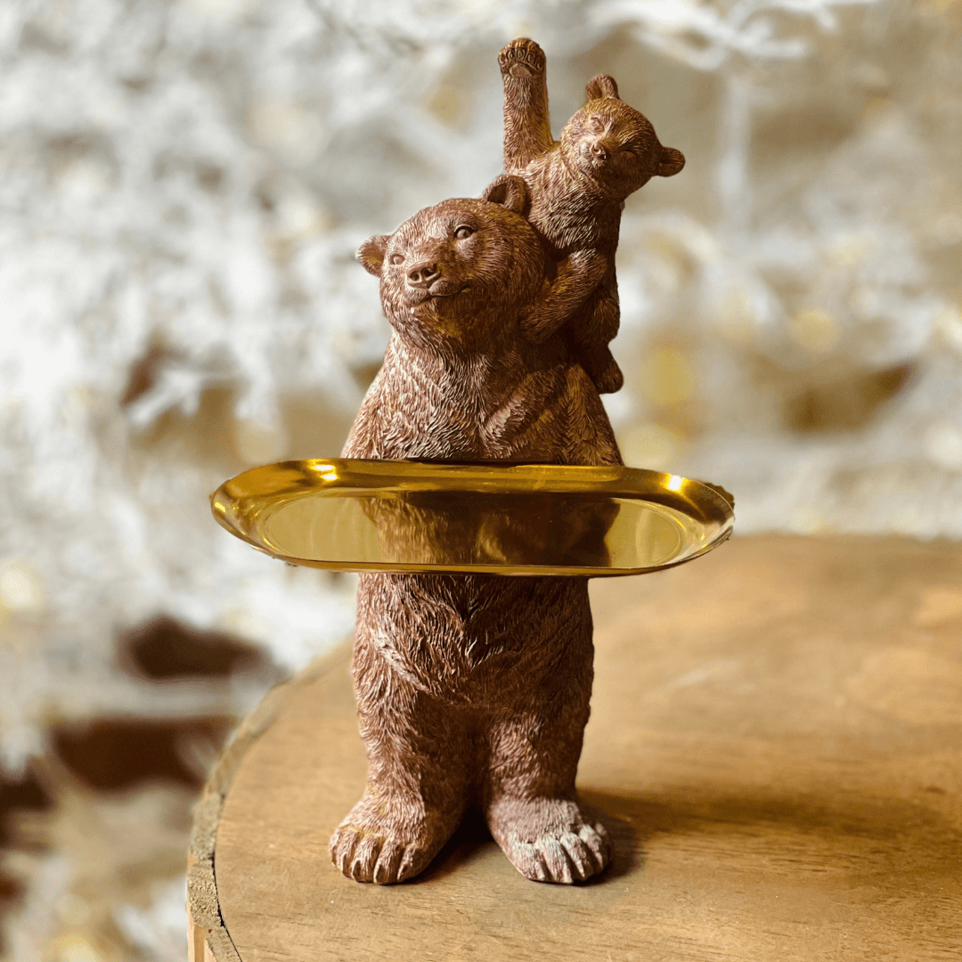 Suporte Decorativo Urso com Filhote – 30 cm