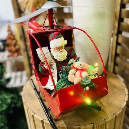Adorno Papai Noel no Helicóptero
