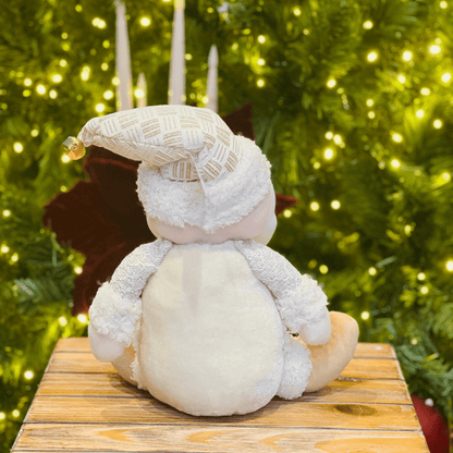 Papai Noel Sentado Champanhe 35cm