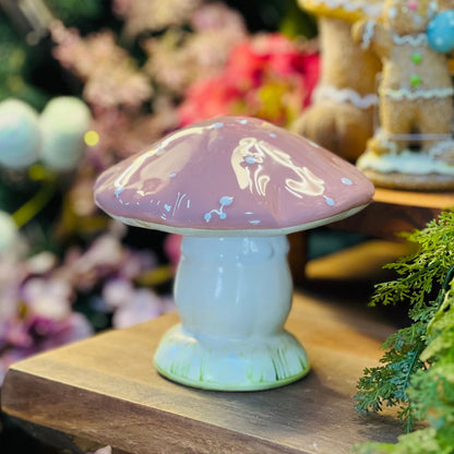 Cogumelo Rosa Pastel - 13cm