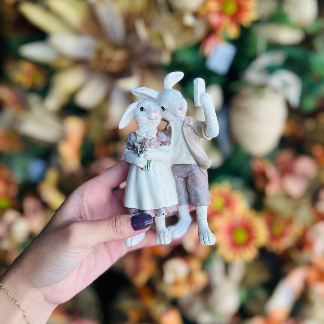 Coelhos tirando self - 22cm