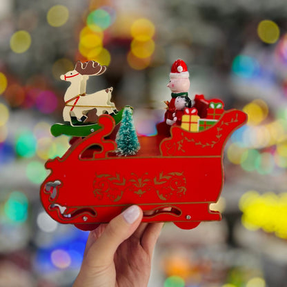 Trenó Papai Noel Com Música e Movimento - 18cm