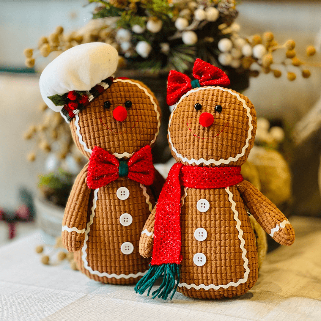 Gingerbread Natalina Menina de Pelúcia 24x15cm - Para Pendurar