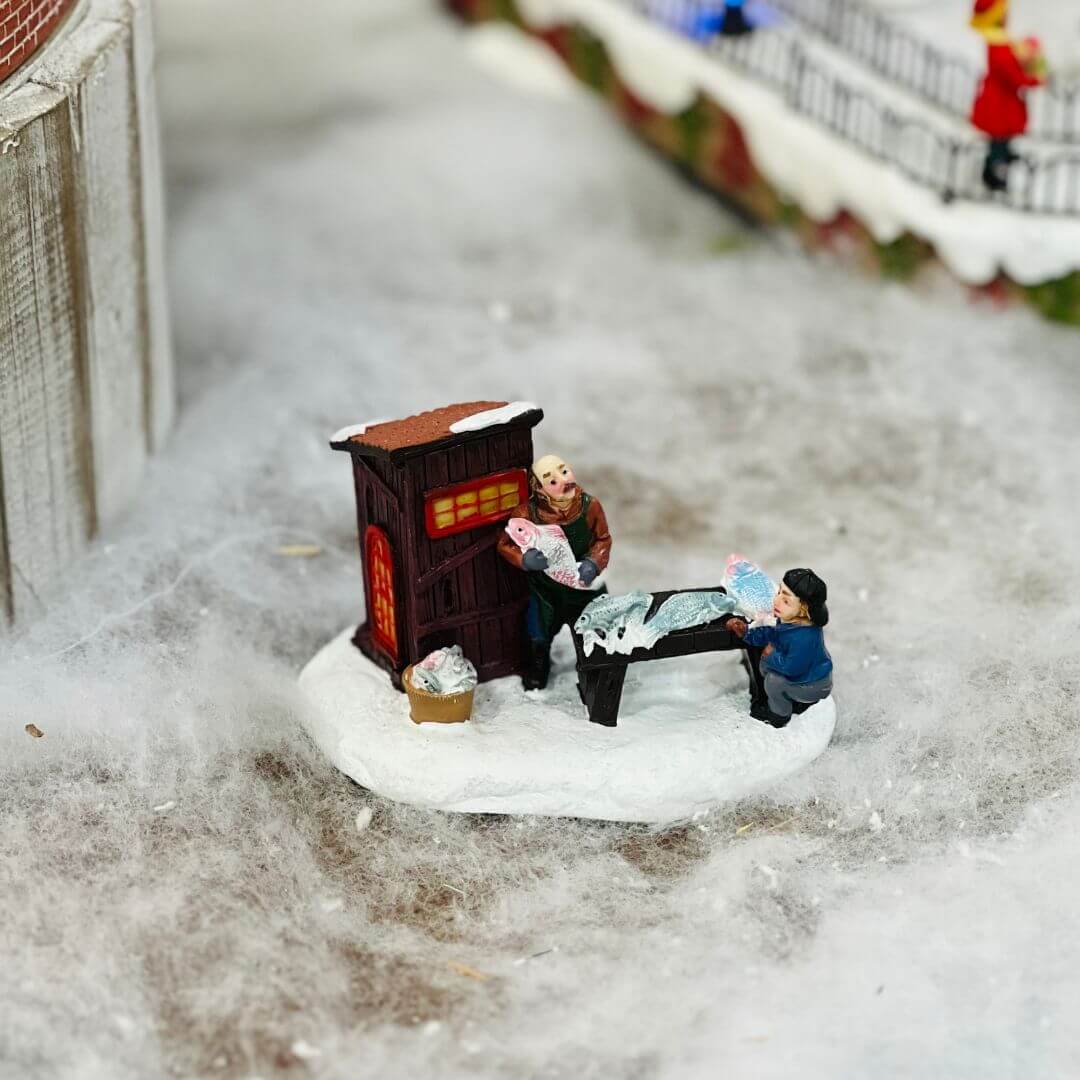Cenário Natal Pescador 6x10x6cm