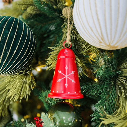 Sino Floco Neve Vermelho de Metal 12,5x7,5cm