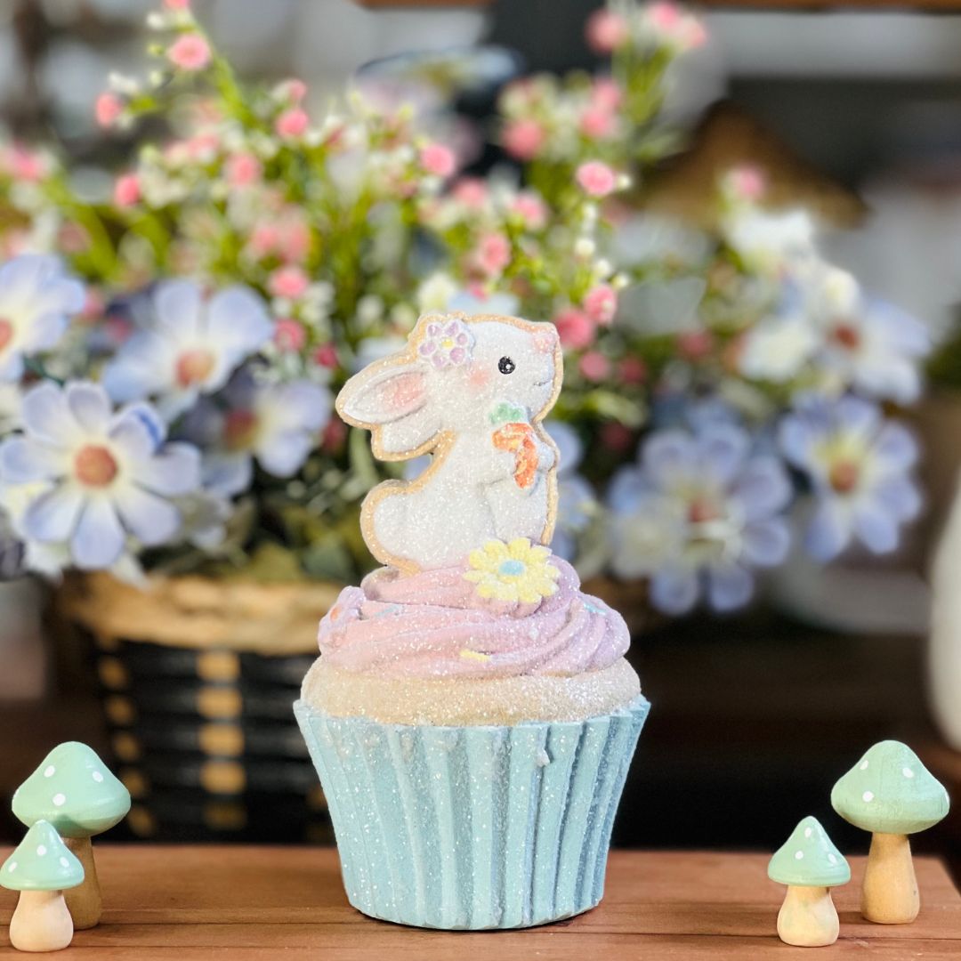 Cupcake Com Coelho Candy Color - 15cm