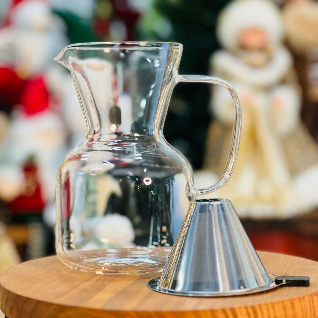 Cafeteira de Vidro Com Filtro de Aço Inox - 800ml