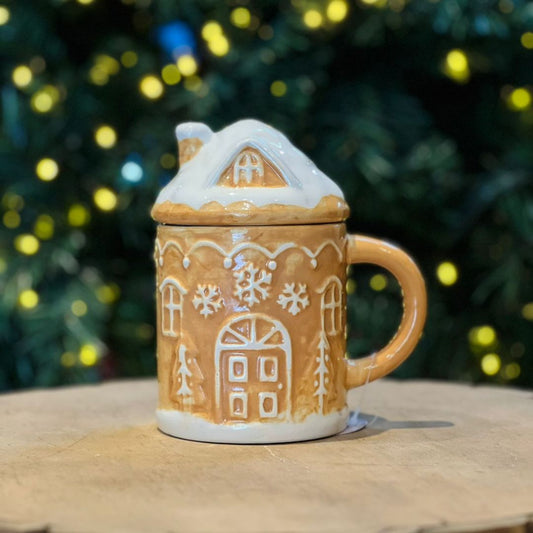 Caneca em Formato de Casa Ginger com Tampa - 440ml