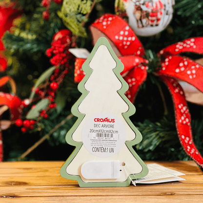 Árvore Natalina Flocos de Neve Verde Com Led 12x2x20cm