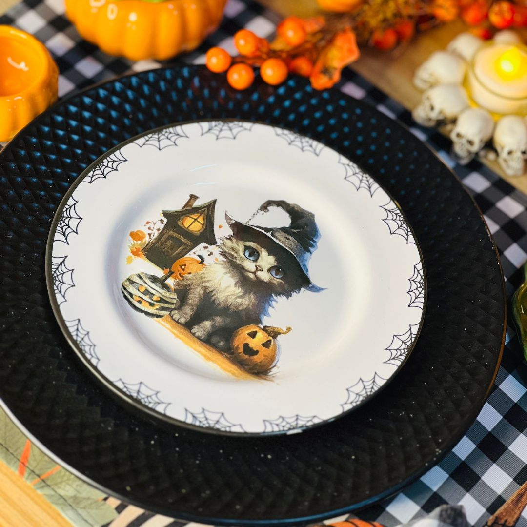 Prato Sobremesa Cute Cats - Halloween 20cm
