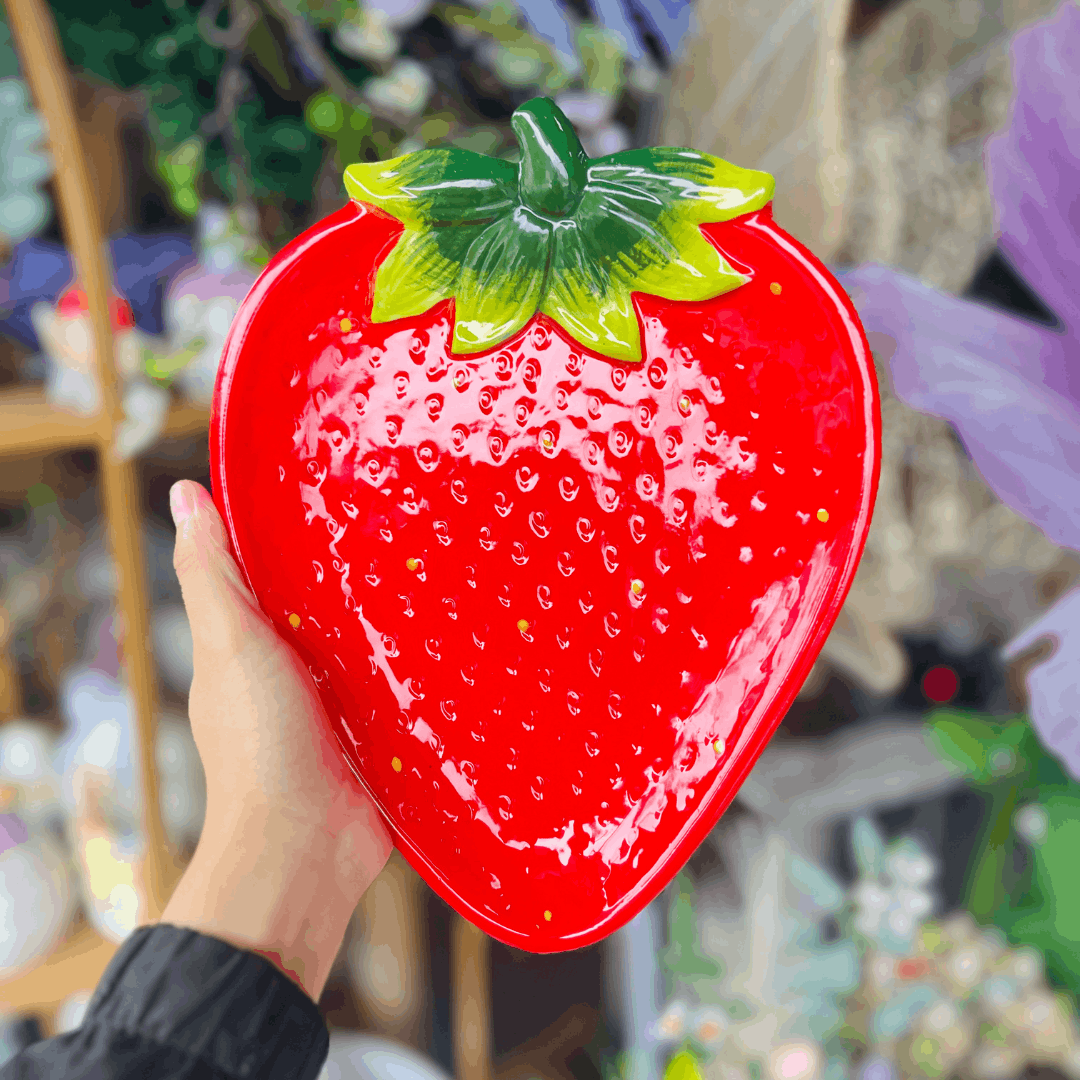 Travessa Morango de Cerâmica 26cm
