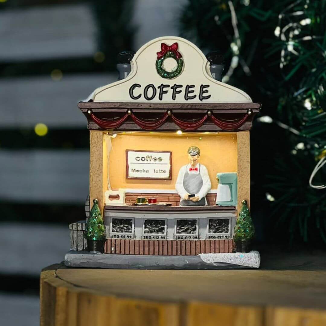 Cenário Natalino Coffee com LED – 12,2 x 6 x 14cm
