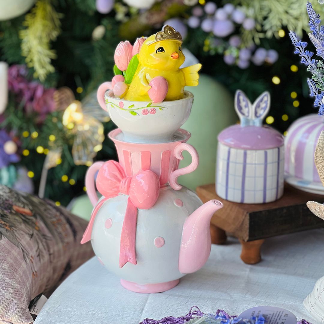 Pintinho no Bule e Xícaras - 33cm